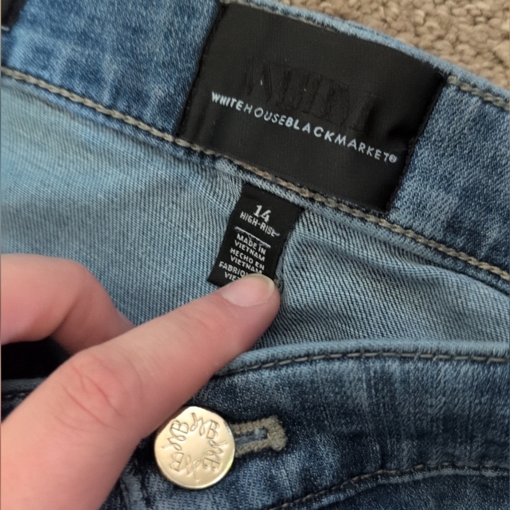 White House Black Market High Rise Slim Everyday Soft Grommet Pocket Detail Jean - Picture 7 of 10